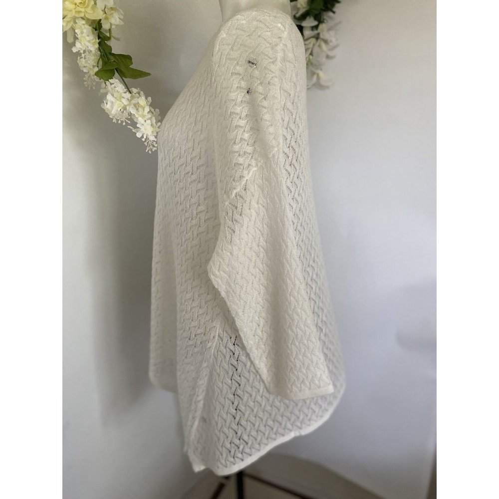 New With Tags Andrea Jovine White Lightweight Tunic Sweater Long Sleeves Sz XL - Picture 6 of 12